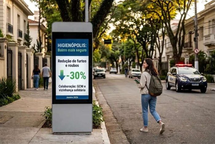 Rua arborizada em Higienópolis destaca segurança em um dos melhores bairros para estudantes em SP.