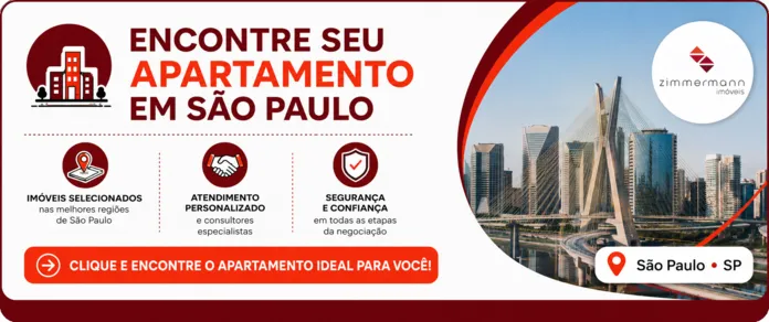 Banner publicitário sobre o que é área privativa do imóvel com imagem da Ponte Estaiada na cidade de São Paulo.